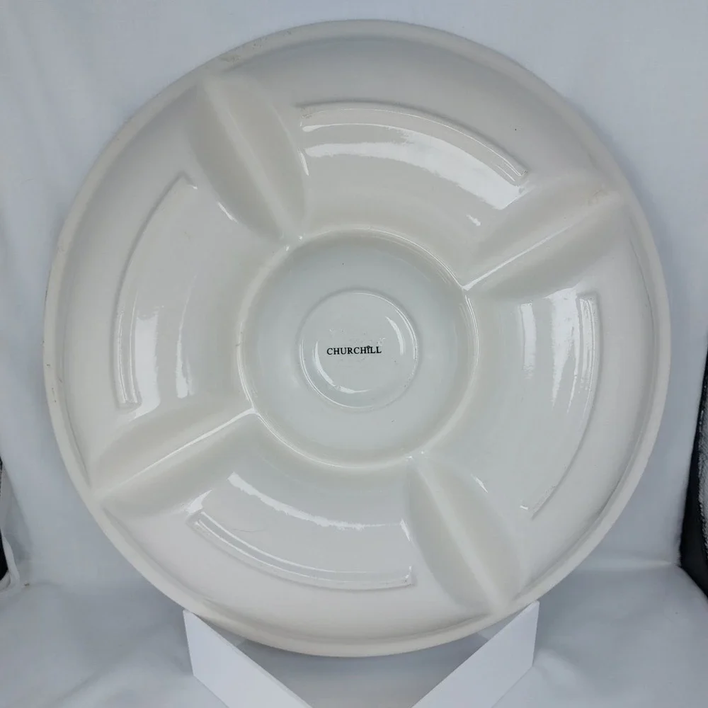 Churchhill Christmas Divided Serving Platter / Tray With Snowmen Santa China 15